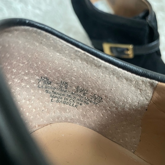 Franco Sarto Black Suede Buckle Ankle Boots - Picture 7 of 9